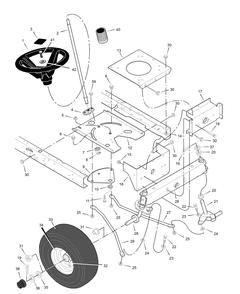 Steering Diagram and Parts List for 385015X50A 2003 Briggs and Stratton Lawn Tractor